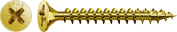 SPAX Universalschraube, 4,5 x 40 mm, 250 Stück, Vollgewinde, Senkkopf, Kreuzschlitz Z2, 4CUT, YELLOX, 4081020450408